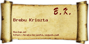 Brebu Kriszta névjegykártya